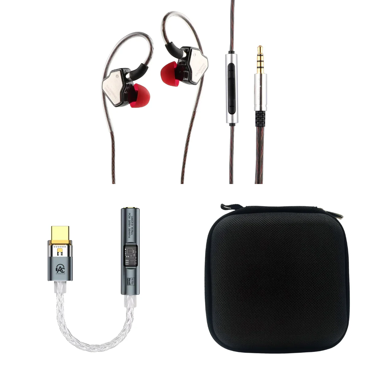 7HZ Salnotes Zero IEM With Mic 3.5mm, Audiocular SPARK DAC & EarAudio Carry Case - Image 2