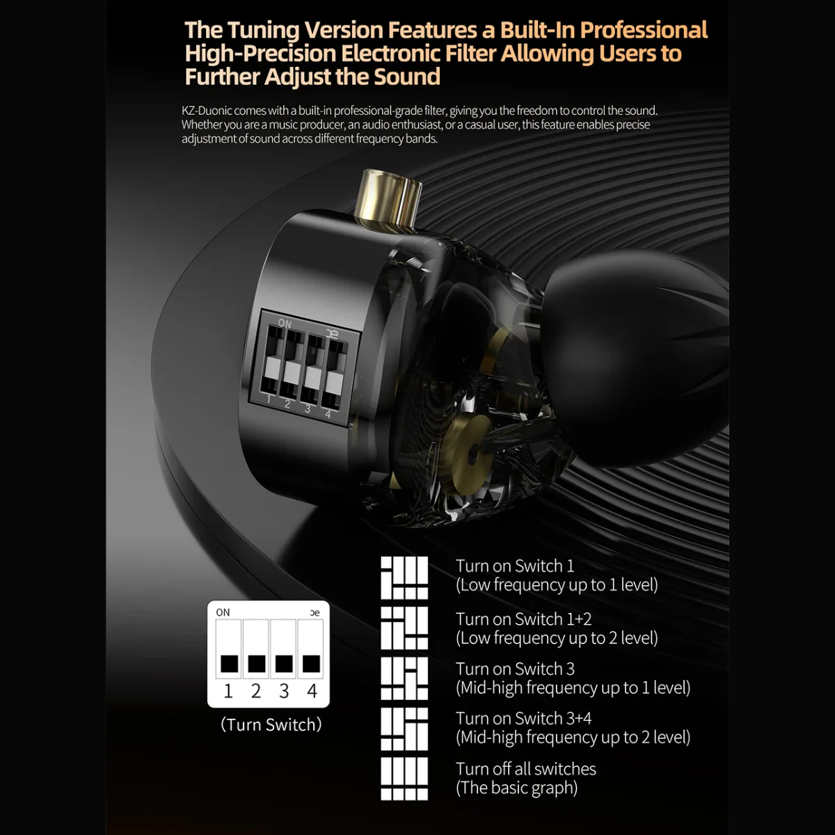 KZ Duonic Tri-Magnetic Planar Driver IEM With Mic - Image 6