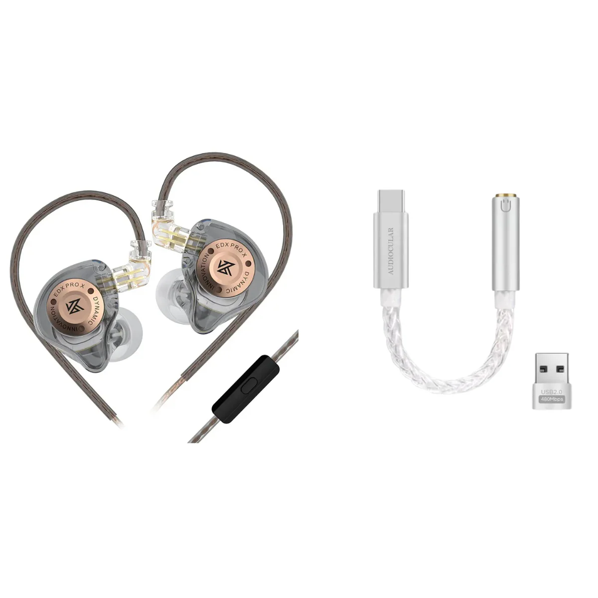 KZ EDX PRO X IEM With Mic & Audiocular D07 DAC - Image 4