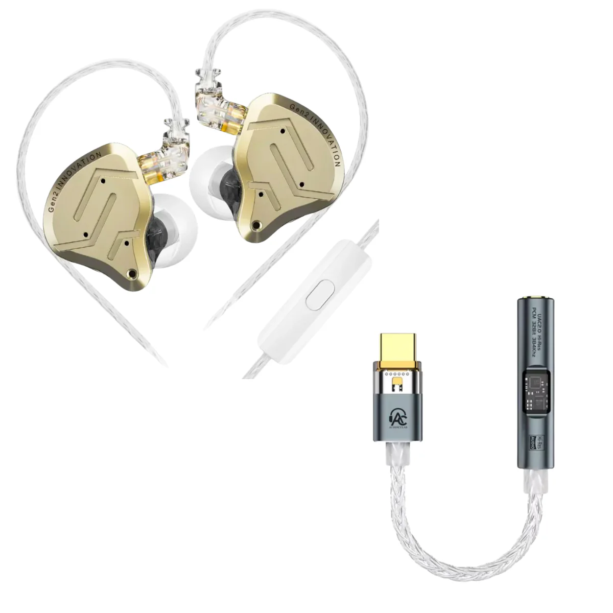 KZ ZSN Pro 2 IEM With Mic & Audiocular Spark DAC - Image 3