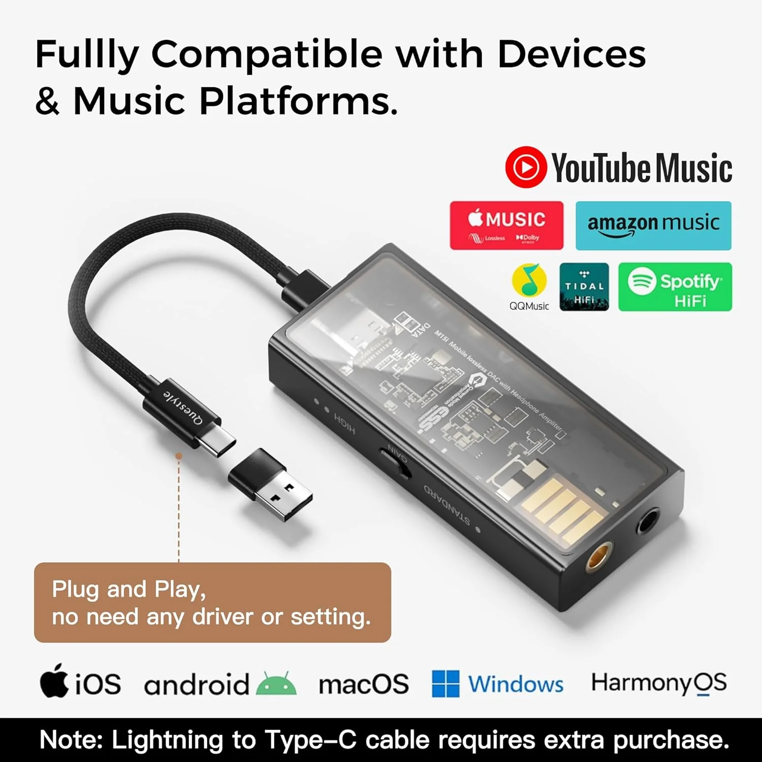 Questyle M15i Hi-Res Lossless Portable DAC & Amp - Image 7